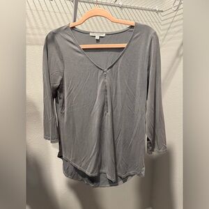 Green Envelope Charcoal V-Neck Blouse